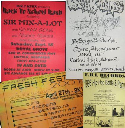 Collage of hip hop concert posters